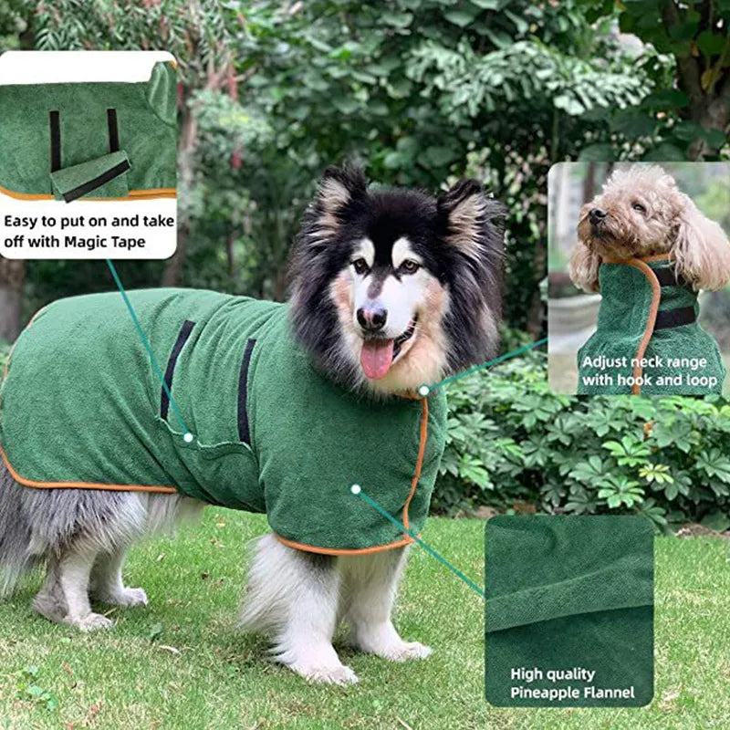 Fast-Dry Microfiber Pet Bathrobe