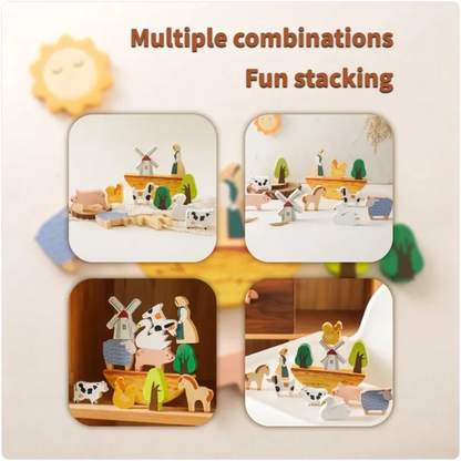 Children's Animal Puzzle Stacking Blocks