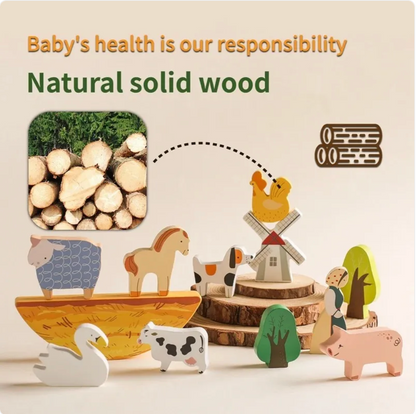 Children's Animal Puzzle Stacking Blocks